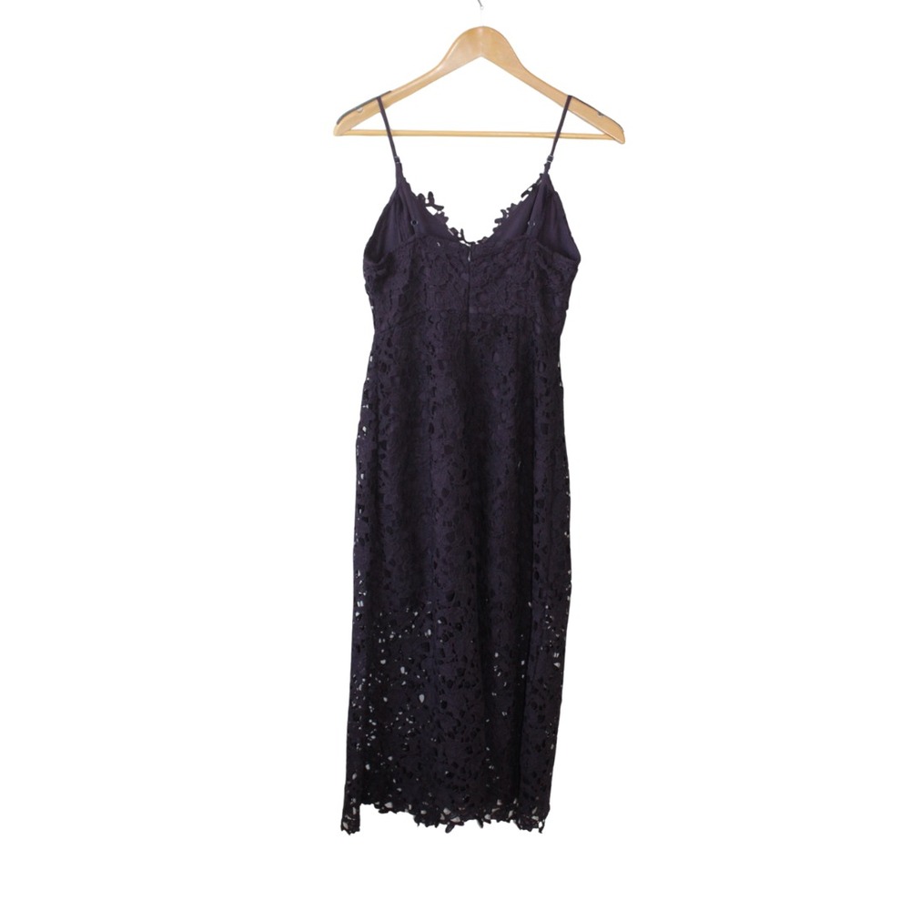 Astr Lace Midi Slip Dress in Deep Purple